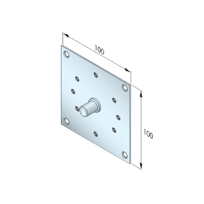 Plaque 100x100 téton 12mm