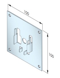Support roulement Ø42 sur plaque 100x100