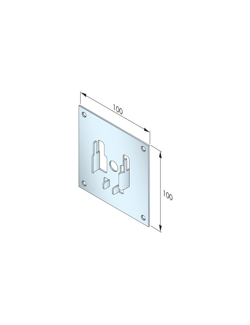 Support roulement Ø42 sur plaque 100x100