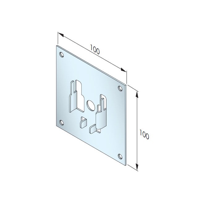 Support roulement Ø42 sur plaque 100x100
