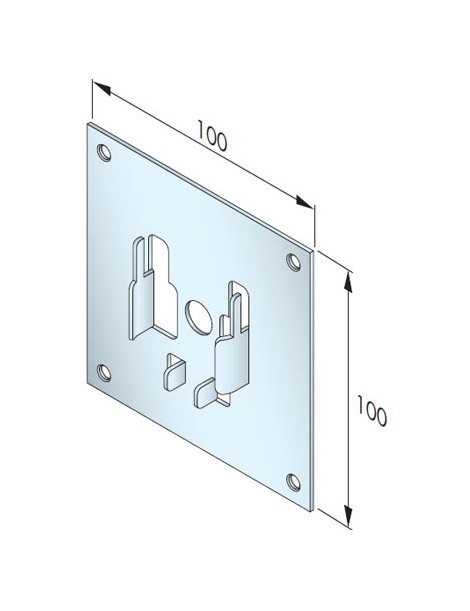 Support roulement Ø42 sur plaque 100x100