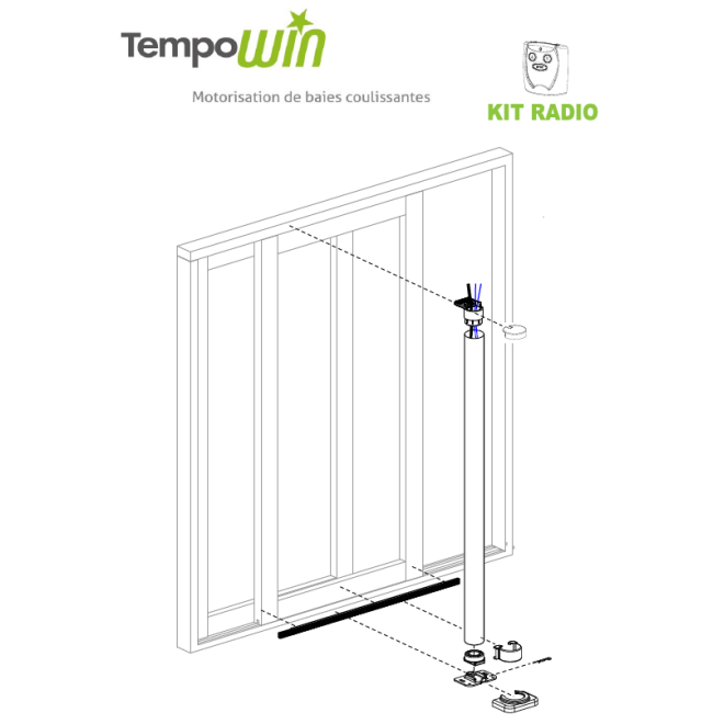 Kit motorisation Baie Deprat Tempo Win Radio 2400 Blanc Kit motorisation Baie Deprat Tempo Win Radio 2400 Blanc