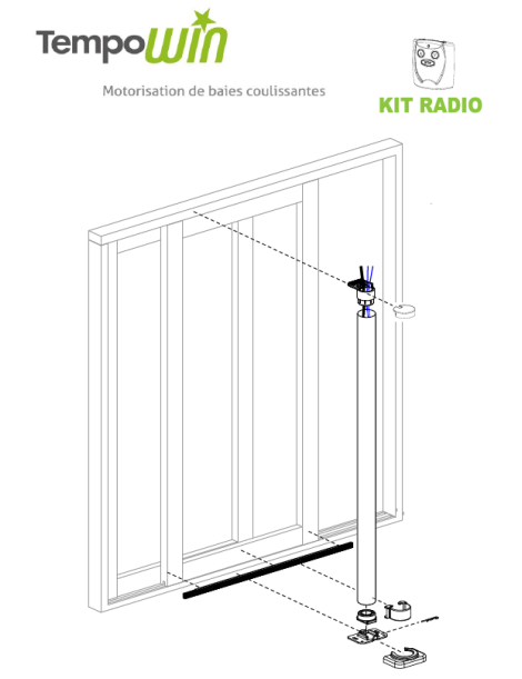Kit motorisation Baie Deprat Tempo Win Radio 2400 Blanc