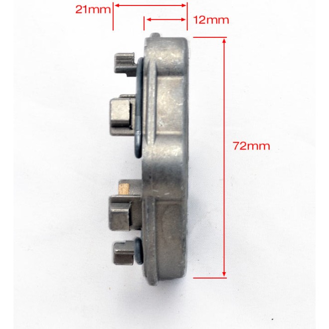 Vue de coté Support moteur Somfy Universel