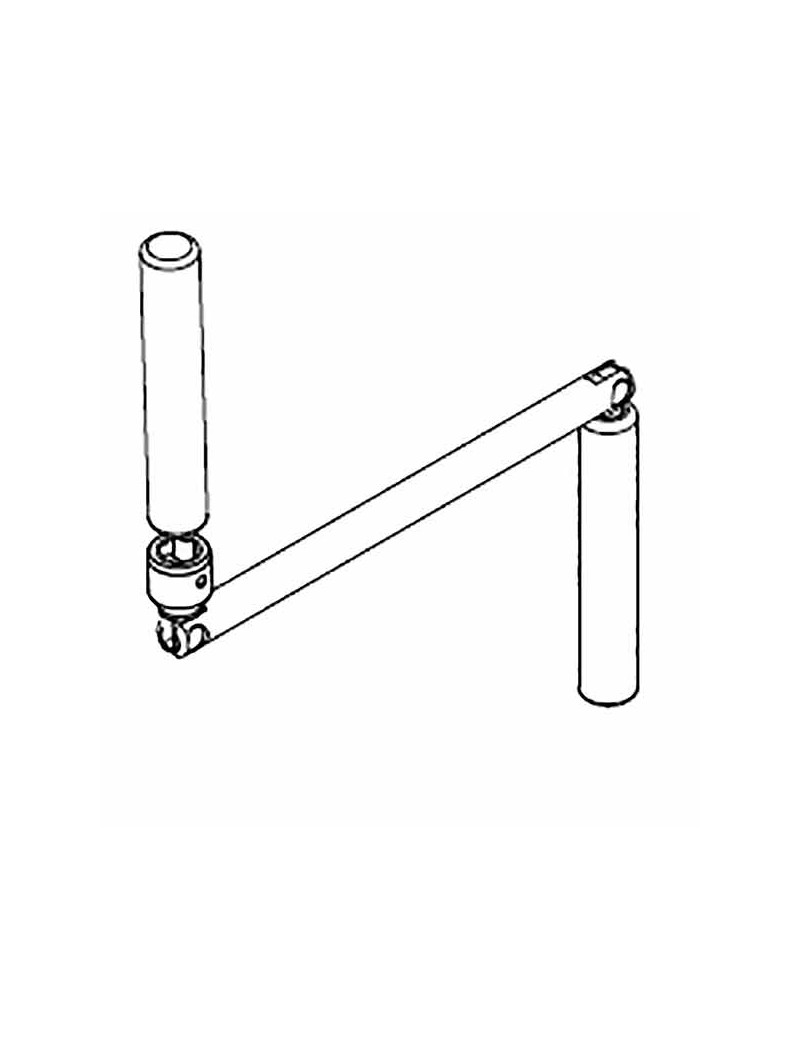 Manivelle seule Acier Héxagonal de 10mm Blanc