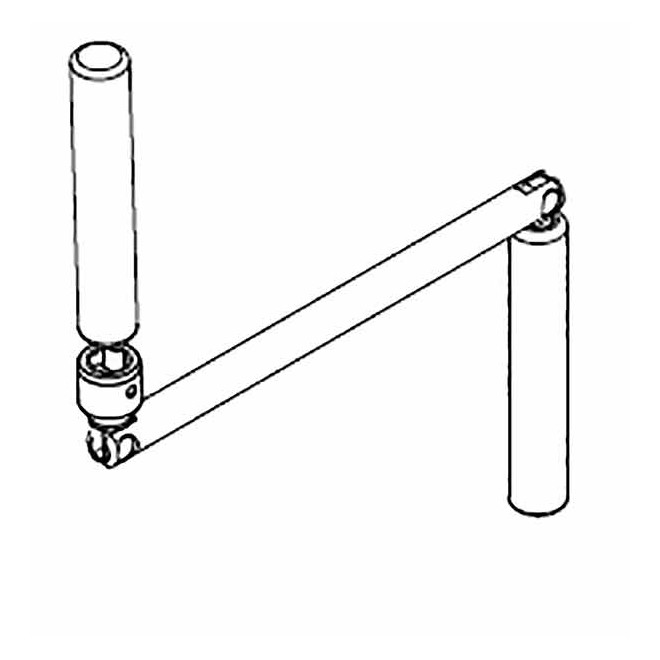 Manivelle seule Acier Héxagonal de 10mm Blanc Manivelle seule Acier Héxagonal de 10mm Blanc