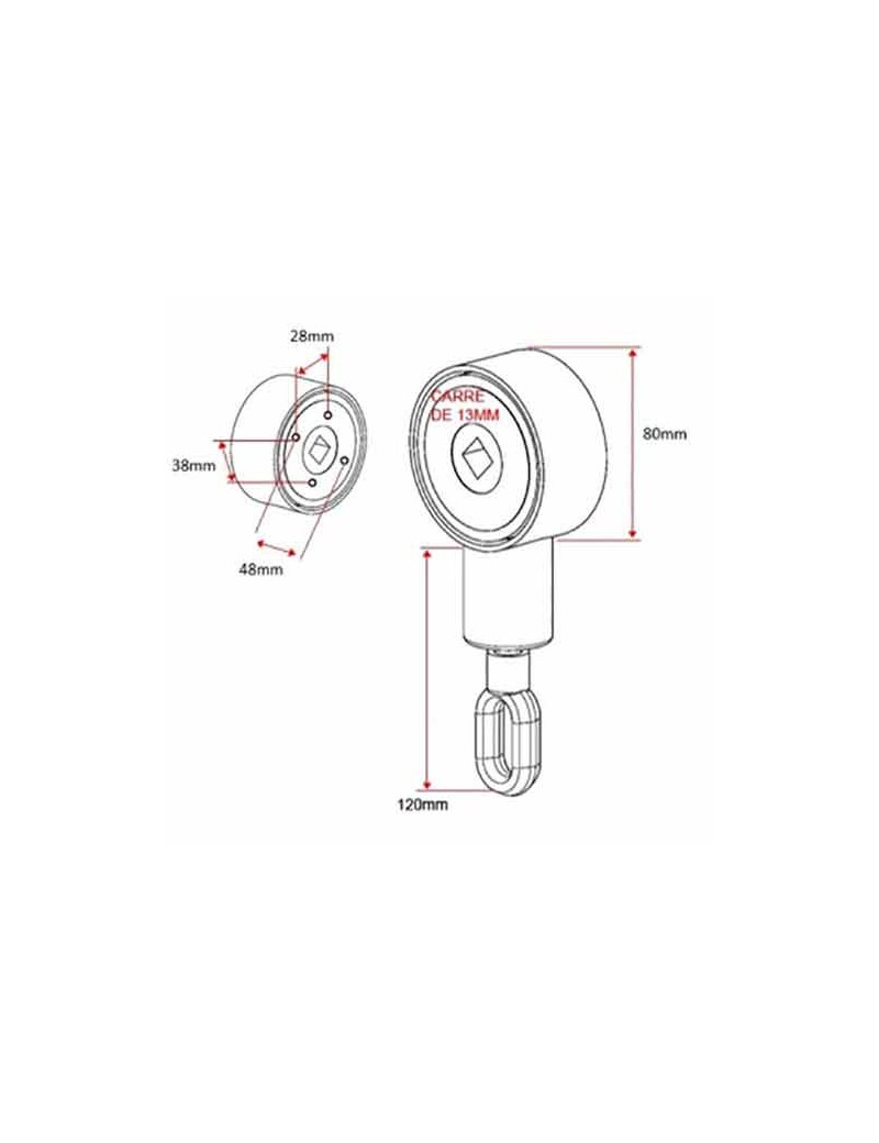 Treuil de store banne rapport 1/3 Diam 80 Mitjavila