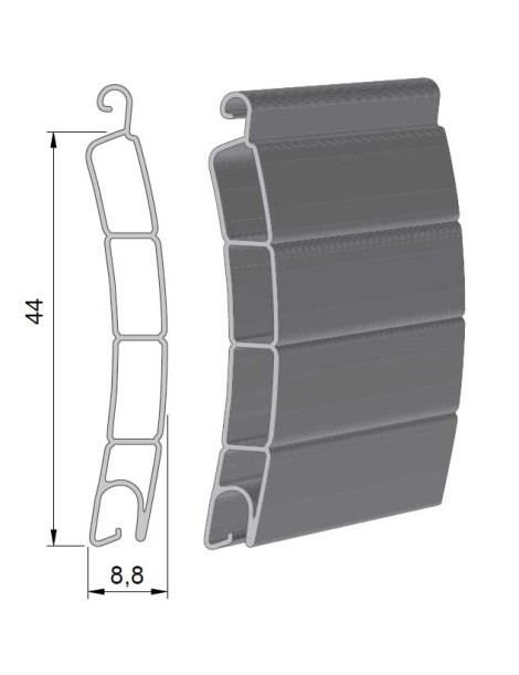 Lame 44mm PVC Blanc 160cm de long 