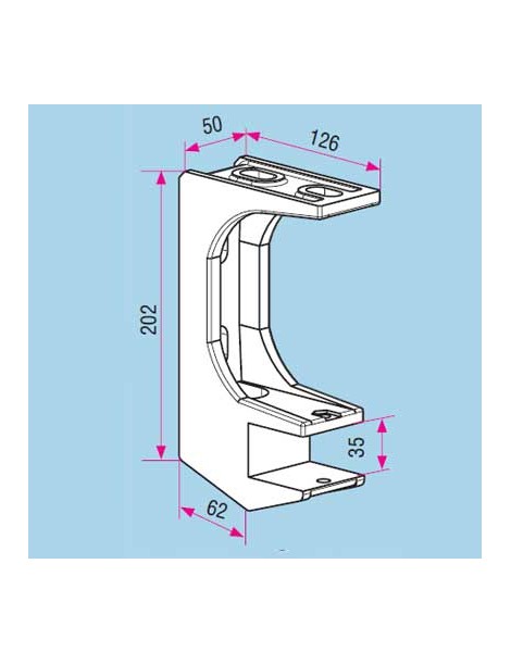 Support de store banne Plafond tube 35mm
