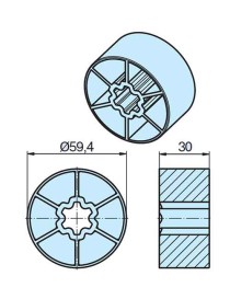 Roue Rond lisse Ø63mm moteur Becker D60