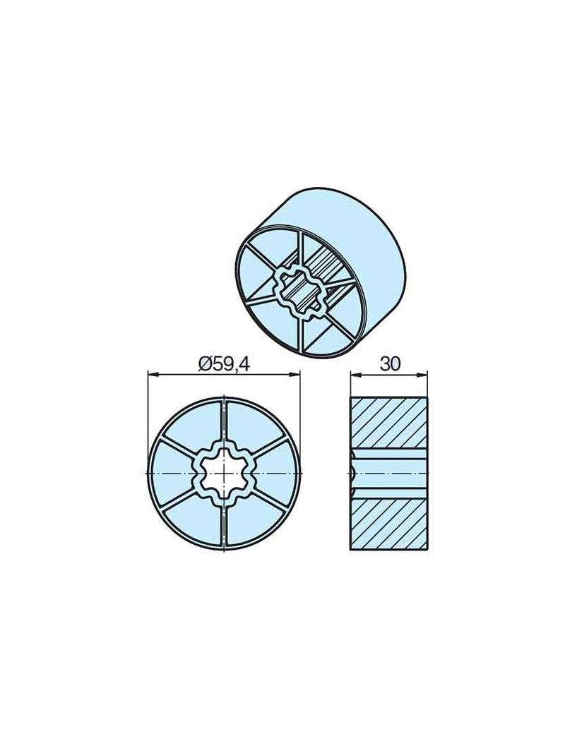 Roue Rond lisse Ø63mm moteur Becker D60 Roue Rond lisse Ø63mm moteur Becker D60