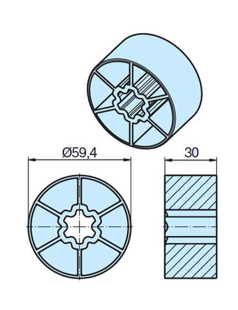 Roue Rond lisse Ø63mm moteur Becker D60