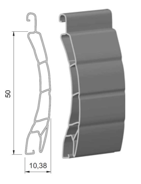 Echantillon lame volet roulant PVC 50mm
