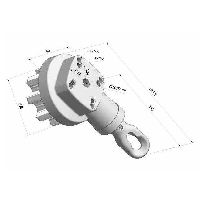 Treuil coniques 5:1 C13 blanc SFC - tube 78 Blanc