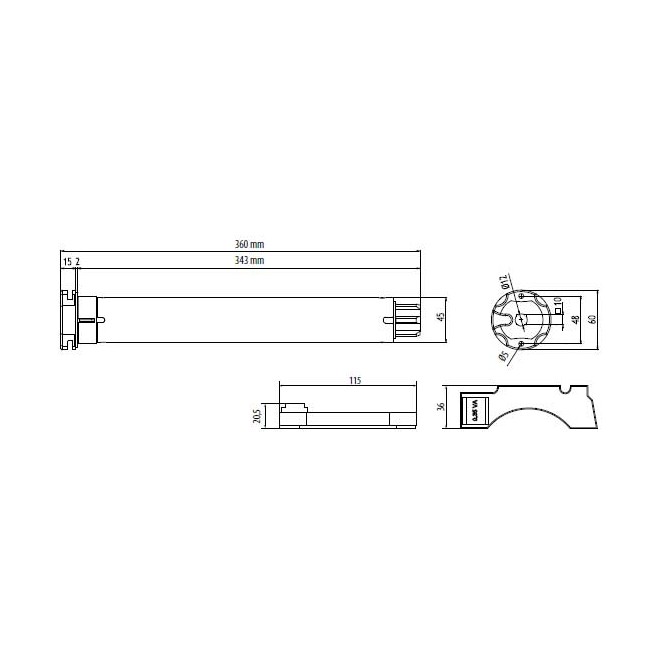 Moteur Cherubini Blue Plug And Play Plus 6Nm SHORT