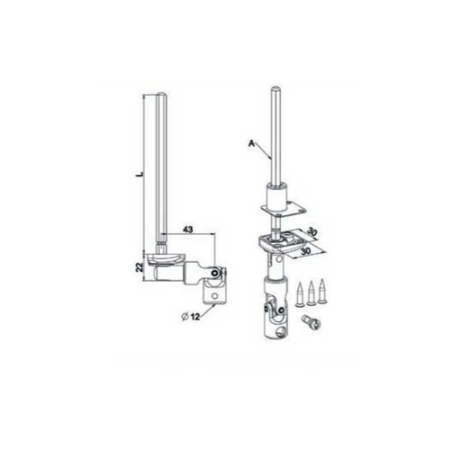 Mini Bloc Guide angulaire avec système déporté 6P7