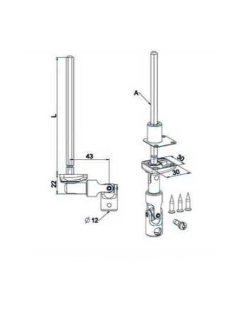 Mini Bloc Guide angulaire avec système déporté 6P7