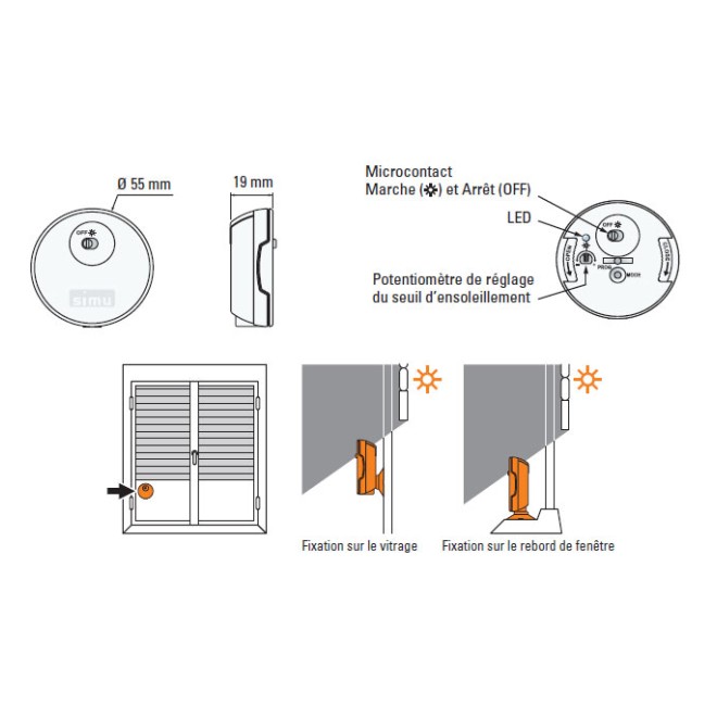 Capteur soleil Hz simu