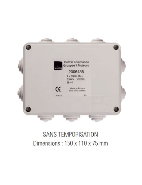 Coffret de commande groupée 4 moteurs
