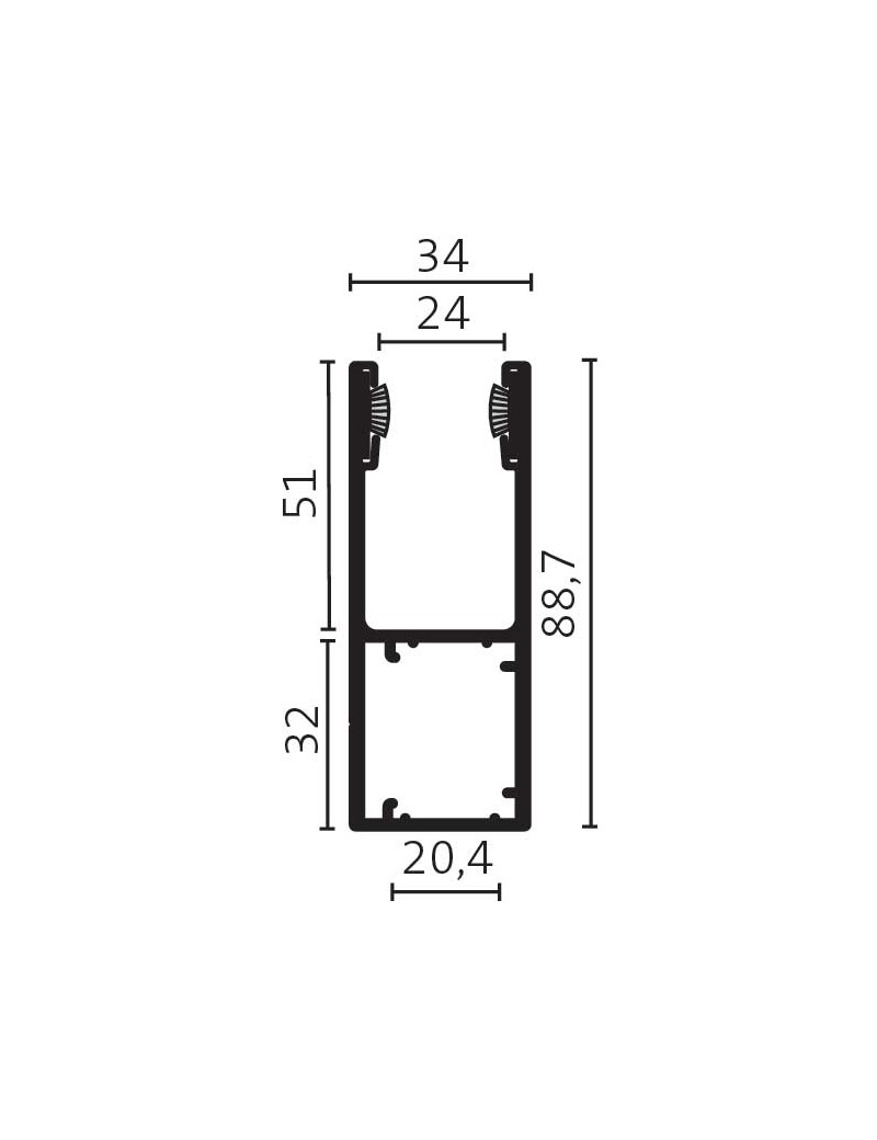 Coulisse Rénovation 89x34 230cm de long