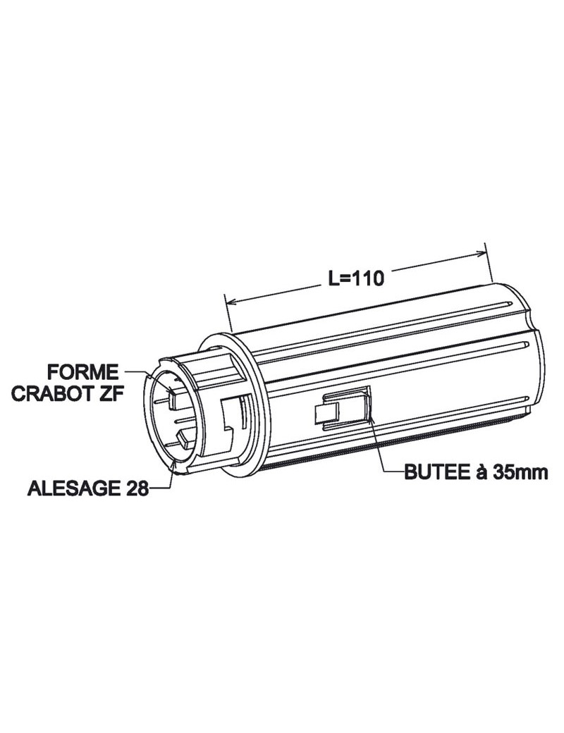 Embout  Escamotable ZF45 - Crabot F / Porte roulement