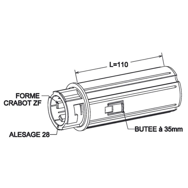 Embout  Escamotable ZF45 - Crabot F / Porte roulement