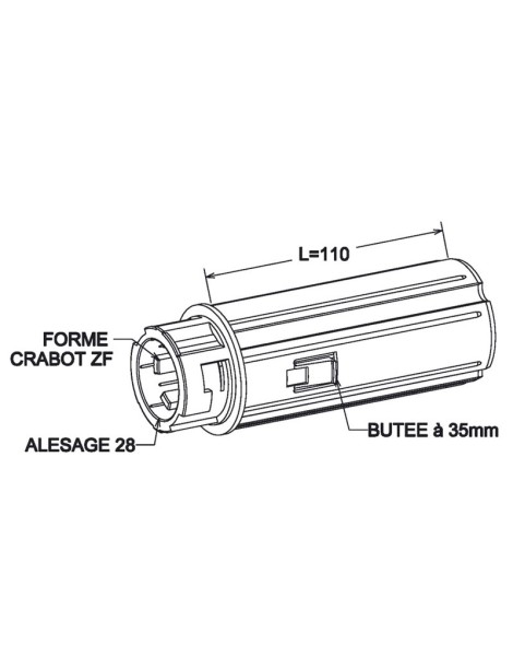 Embout  Escamotable ZF45 - Crabot F / Porte roulement
