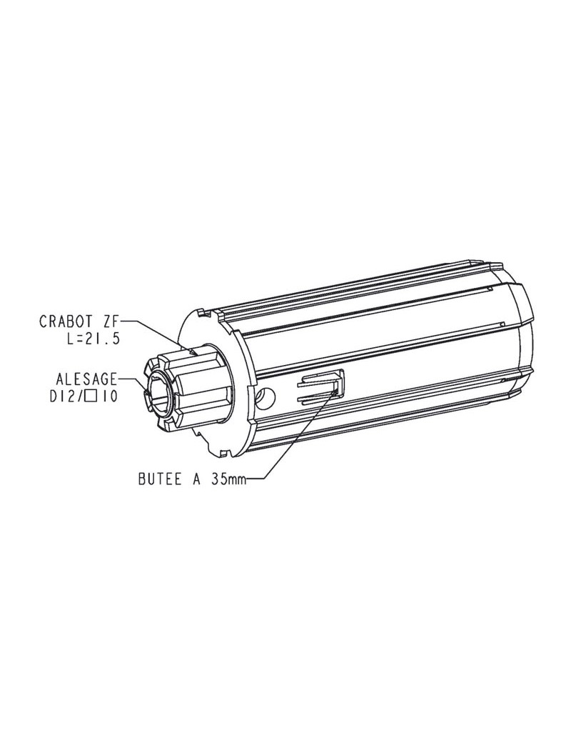 Embout Escamotable ZF 54 - Crabot Male / Diam. 12 Femelle