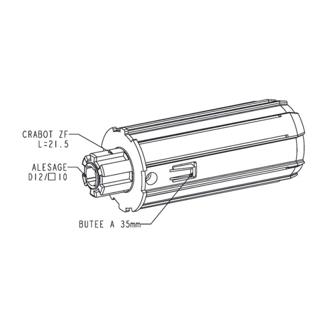 Embout Escamotable ZF 54 - Crabot Male / Diam. 12 Femelle Embout Escamotable ZF 54 - Crabot Male / Diam. 12 Femelle