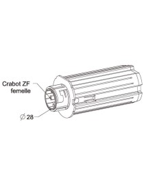 Embout escamotable ZF64 - Crabot femelle / Porte roulement D.28