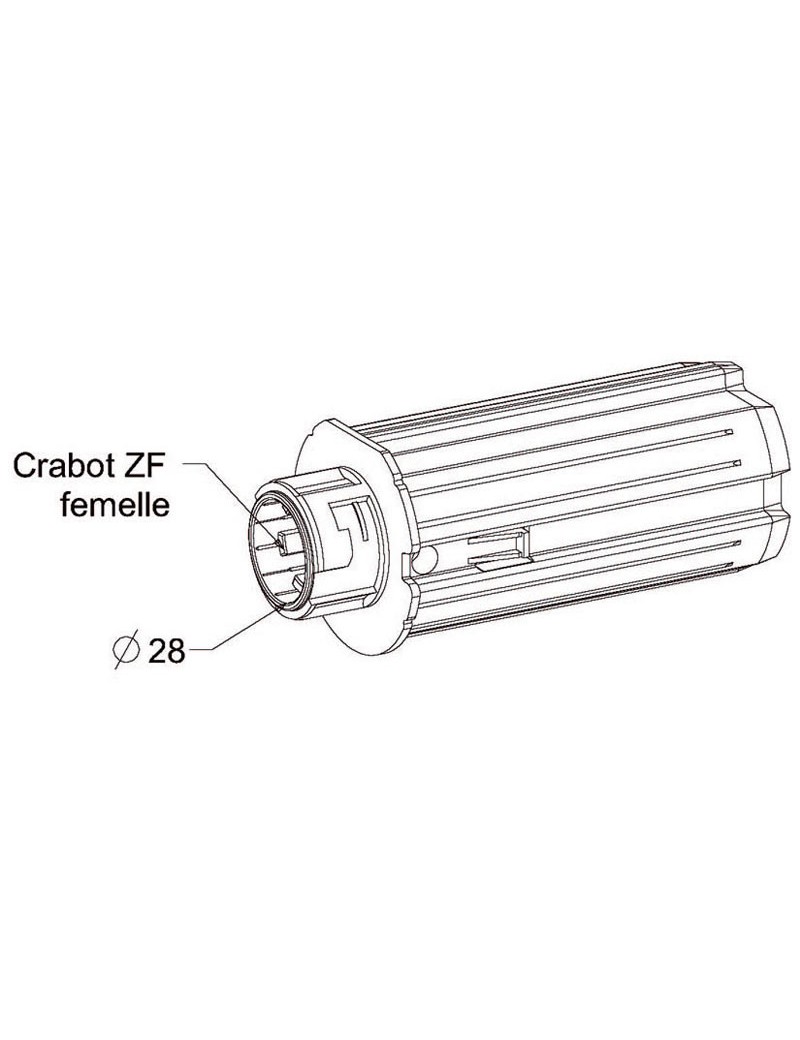 Embout escamotable ZF64 - Crabot femelle / Porte roulement D.28