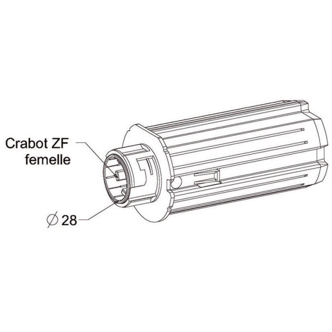 Embout escamotable ZF64 - Crabot femelle / Porte roulement D.28