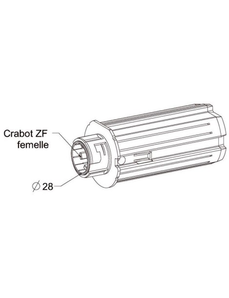 Embout escamotable ZF64 - Crabot femelle / Porte roulement D.28