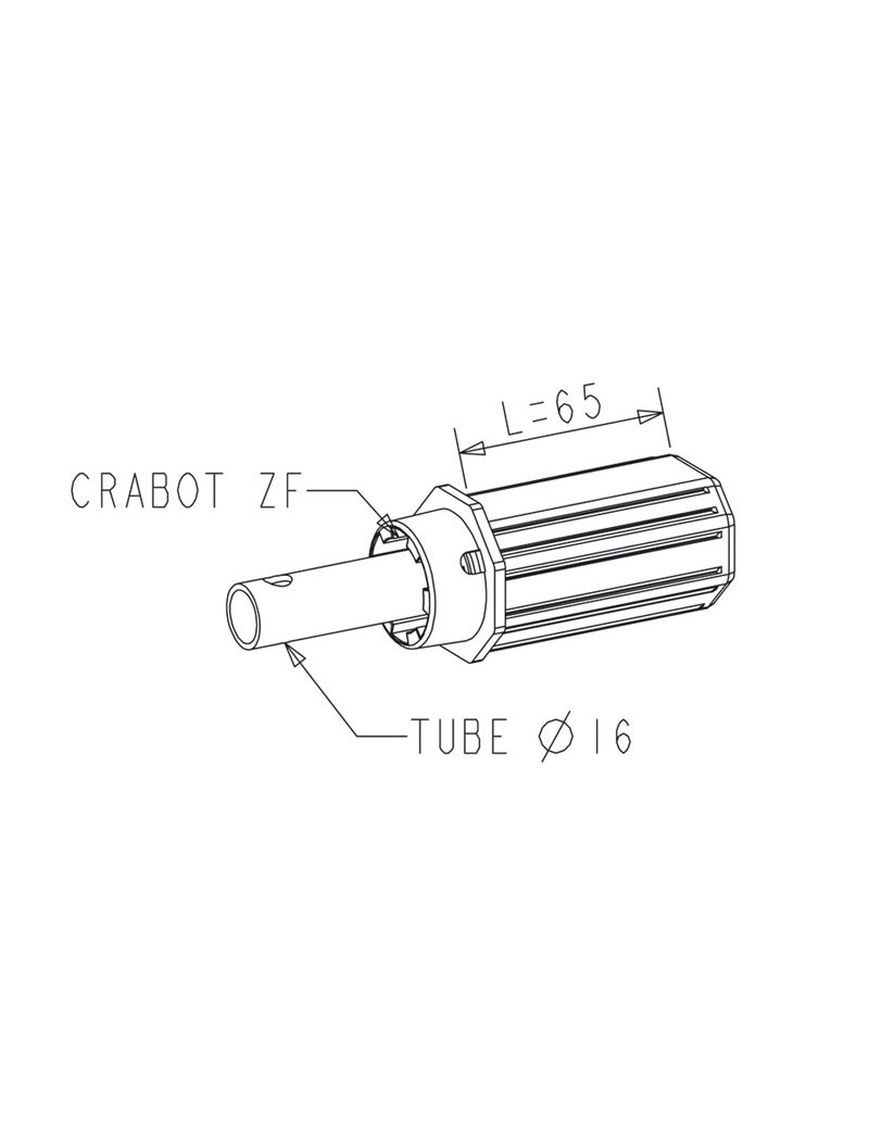 Embout Octo 40 - Crabot / Tube Diam. 16