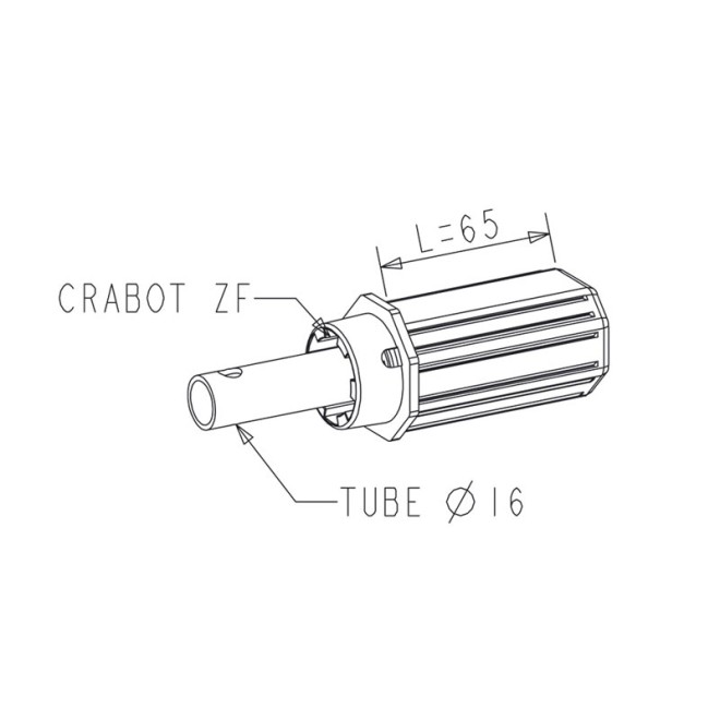 Embout Octo 40 - Crabot / Tube Diam. 16