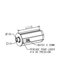 Embout Escamotable Octo 60 - Palier D18 / Carré 10