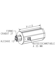 Embout Escamotable Octo 60 - Crabot male / Diam. 12 Femelle