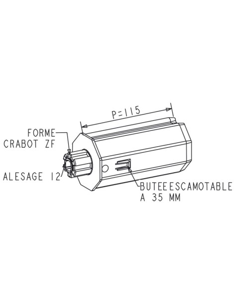 Embout Escamotable Octo 60 - Crabot male / Diam. 12 Femelle