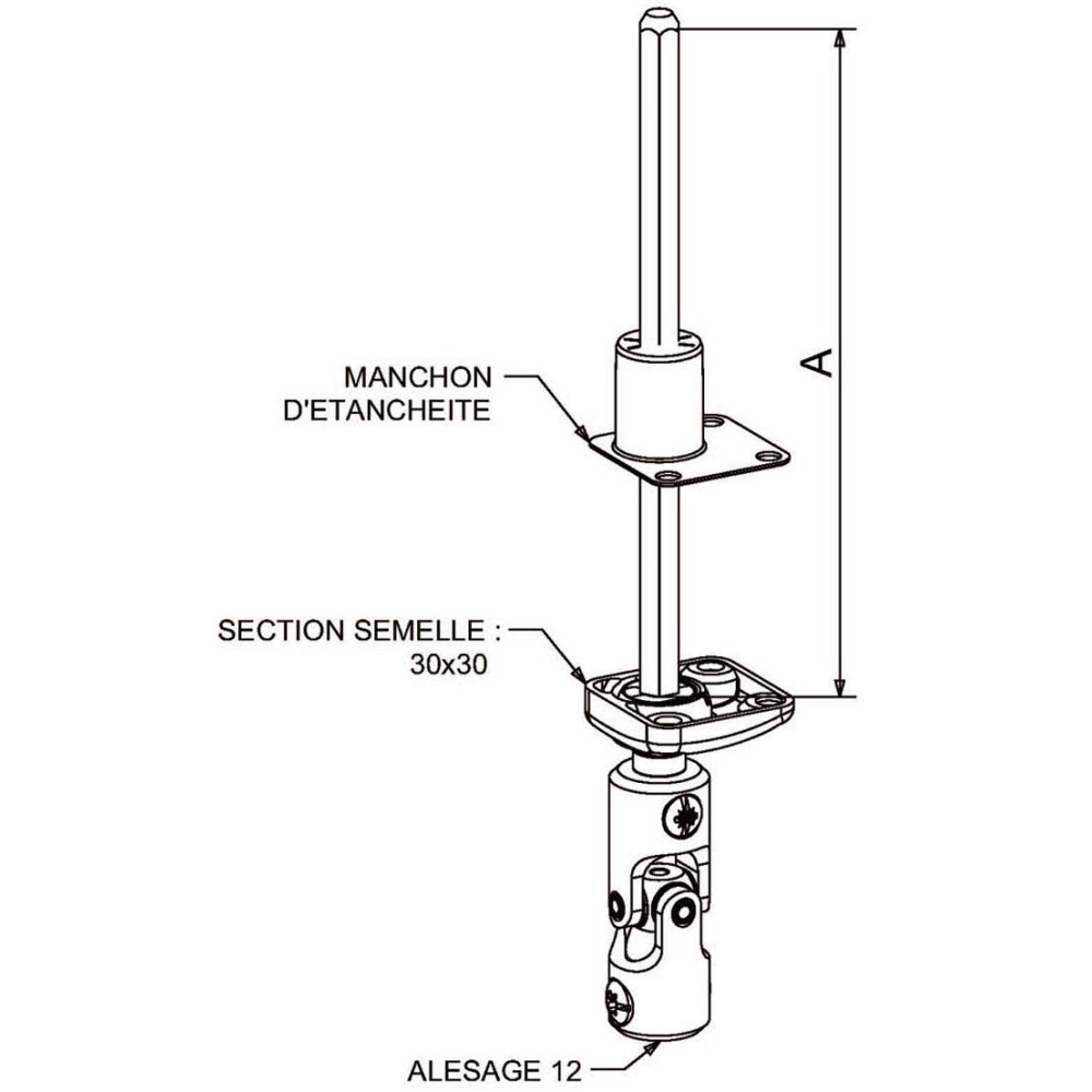 Bloc Guide Avec Genouillère Blanc Pour Volet Roulant Grosfillex - Entrée Femelle 12, Sortie 6P7
