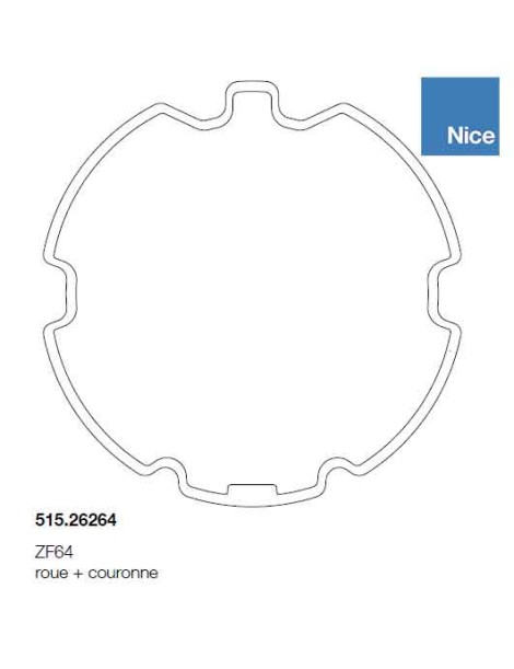 Roue et couronne ZF64 pour moteur NICE