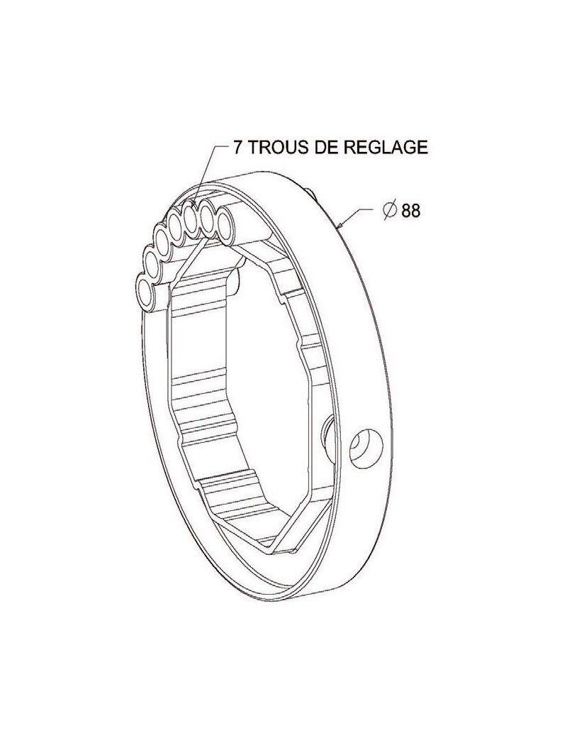 Bague verrou pour tube Octo60