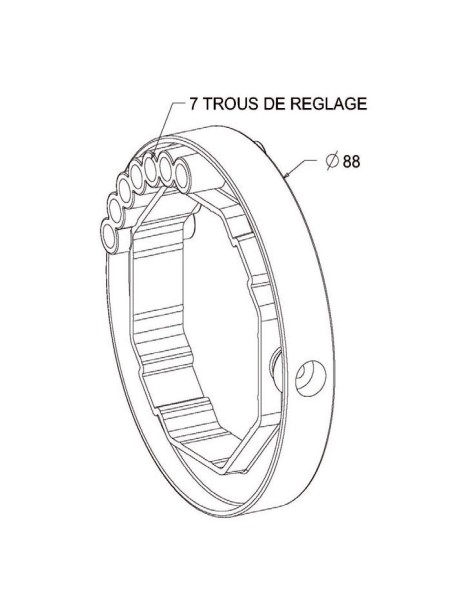 Bague verrou pour tube Octo60