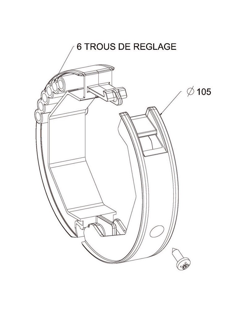 Bague verrou pour tube Octo70