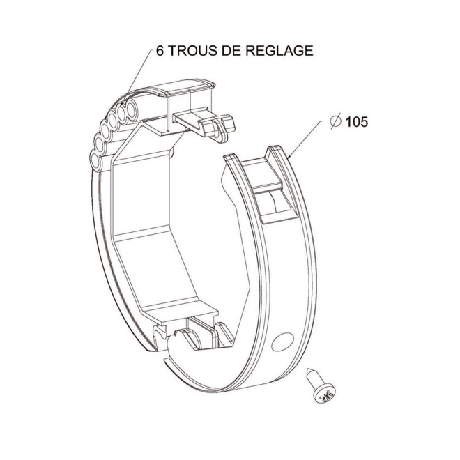 Bague verrou pour tube Octo70