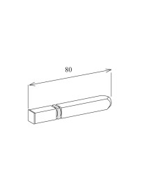 Axe hors joues - carré de 10 L.80mm