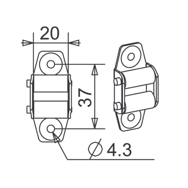 Guide sangle 17mm Max à 2 galets