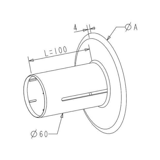 Flasque coulissant tube ZF54 Diam. 160