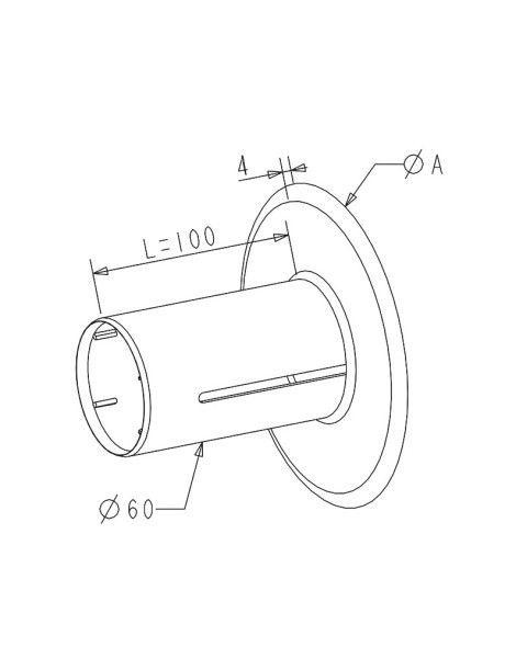 Flasque coulissant tube ZF54 Diam. 160