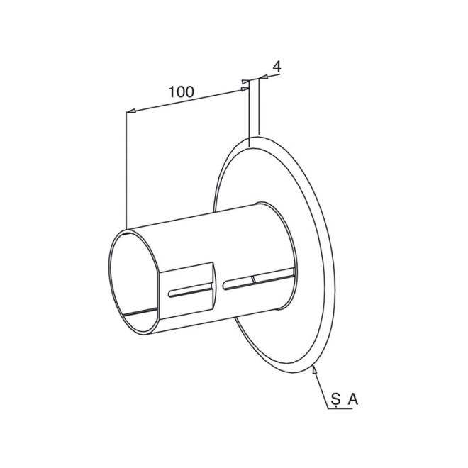 Flasque coulissant tube ZF64-OCTO60 Diam. 138
