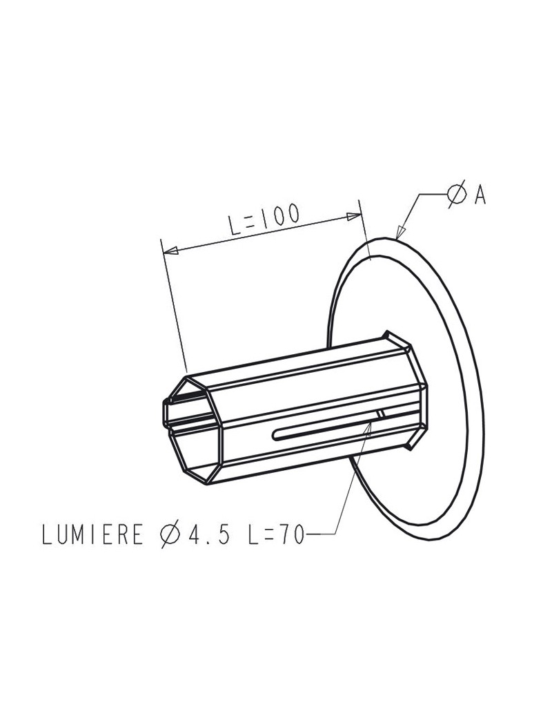 Flasque coulissant tube octo40 Diam. 130